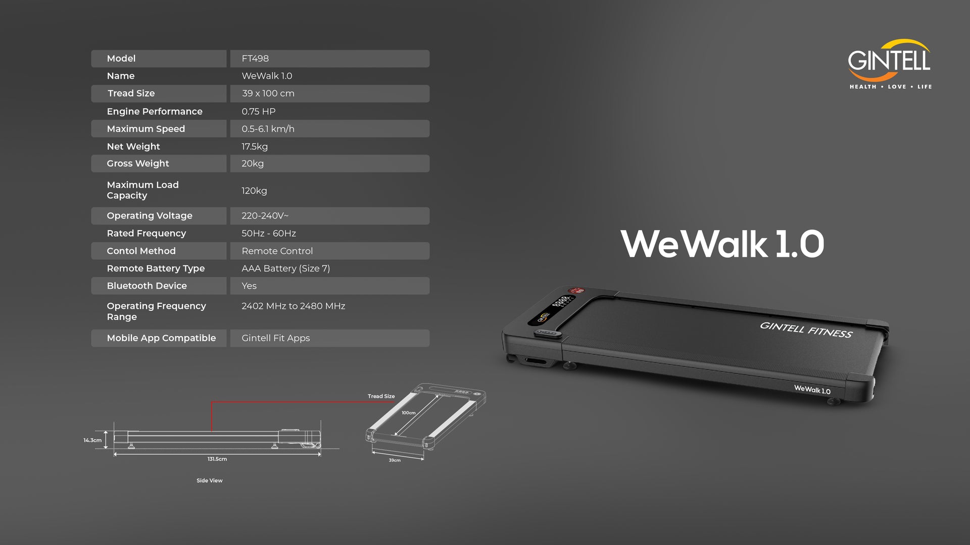 WeWalk 1.0 Walking Pad FT498