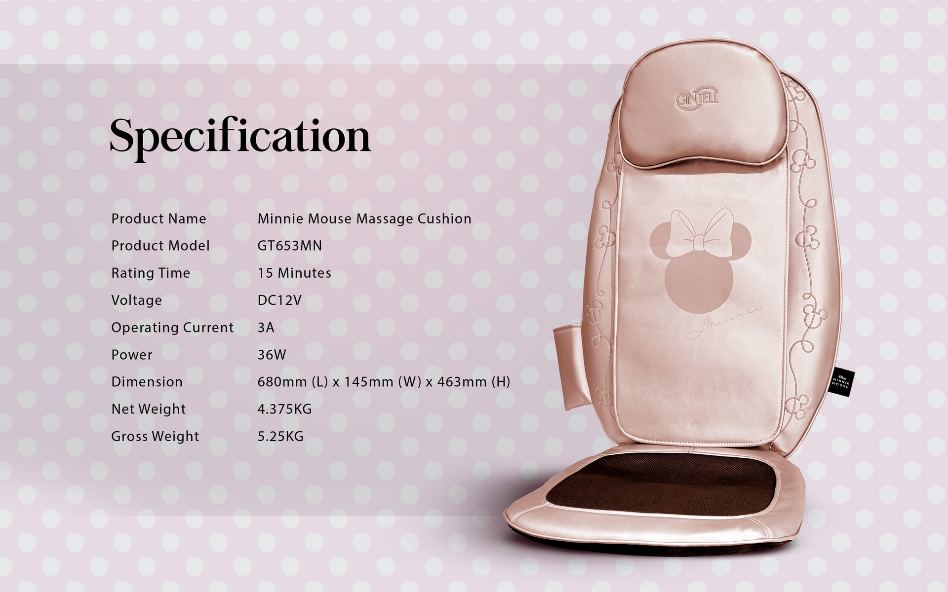 G-Beetle Class + Minnie Mouse Massage Cushion Bundle
