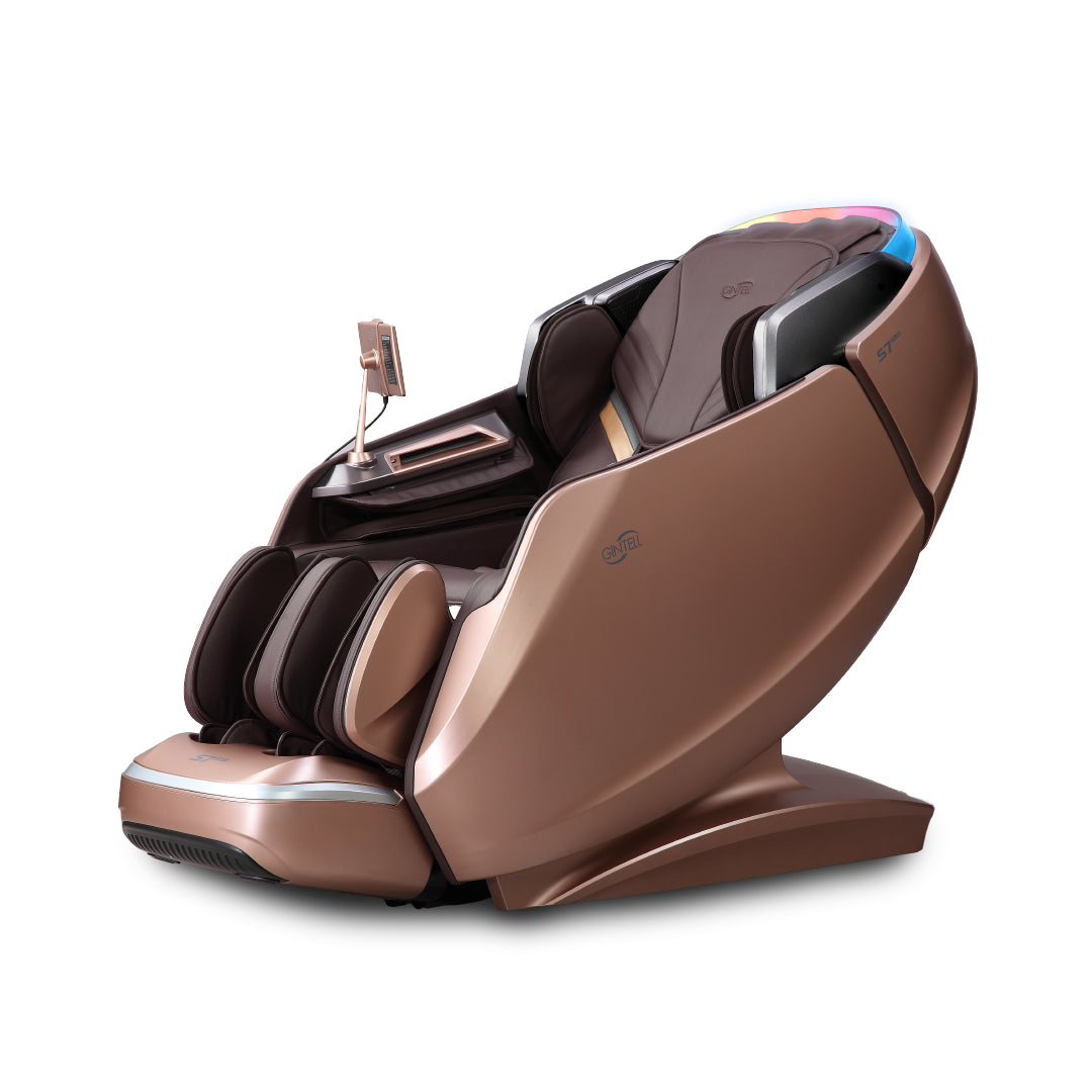 GINTELL S7 Plus 2nd Gen 8-Hands Wellness Chair highlighting advanced massage technology and design details.