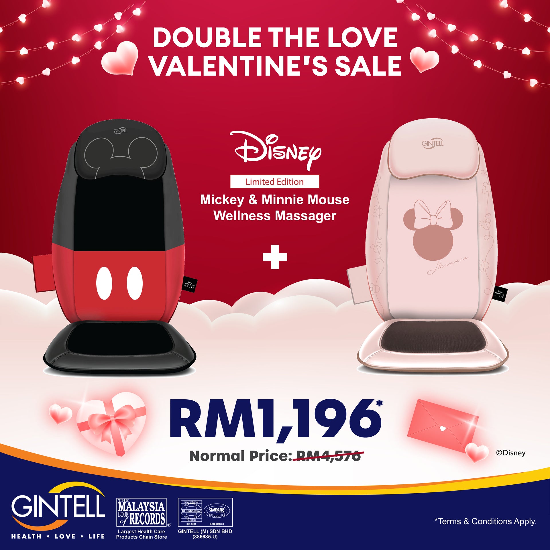 Mickey and Minnie Mouse Massage Cushion (Pair)