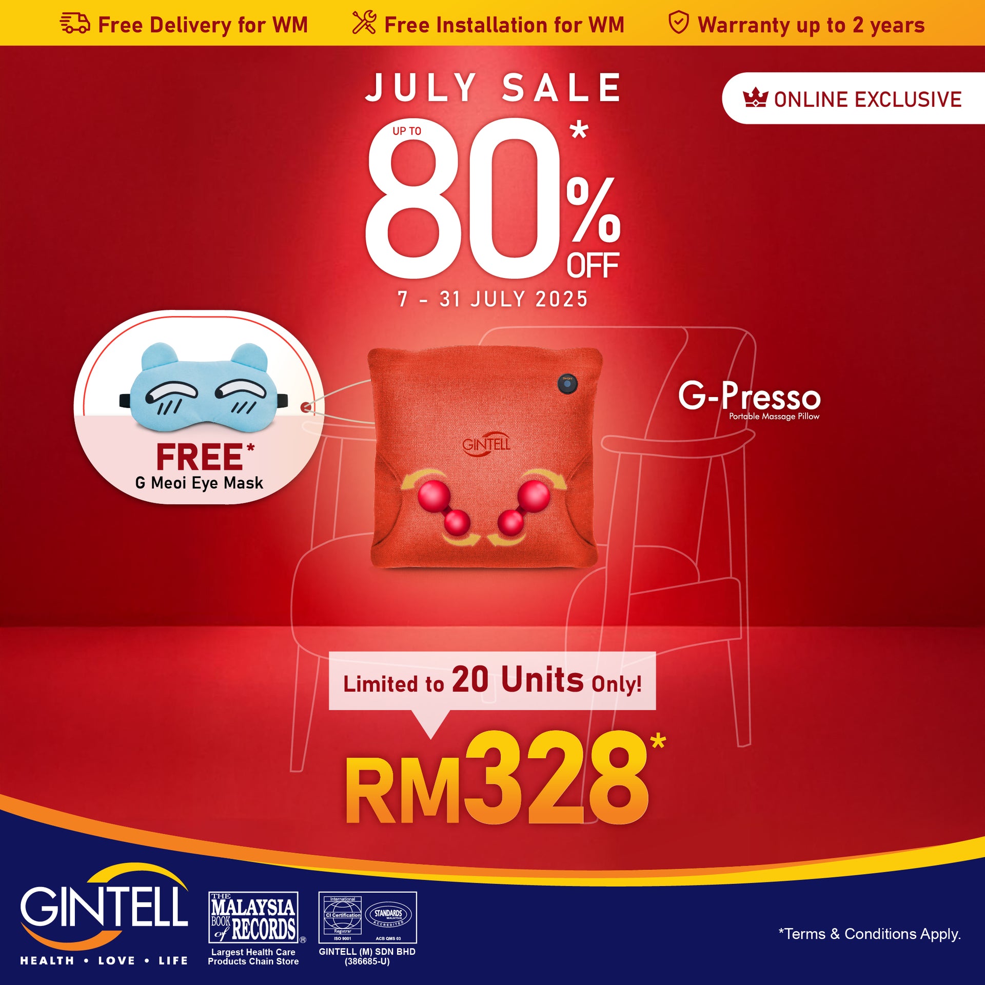 G-Presso Portable Massage Pillow