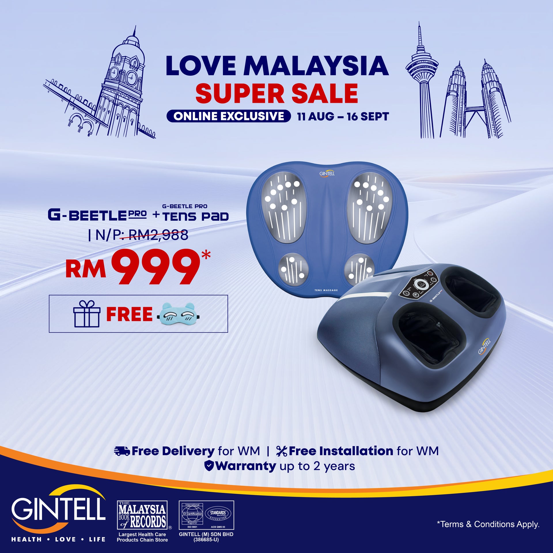 G-Beetle Pro Foot Massager with Tens Pad