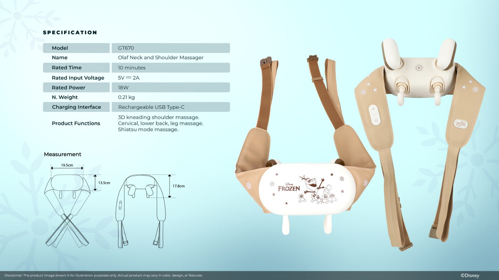 Disney Olaf Neck and Shoulder Massager